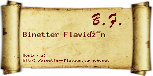 Binetter Flavián névjegykártya